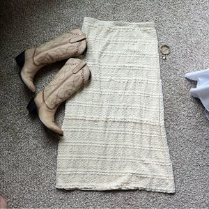 Ivory Ruffle Maxi Skirt